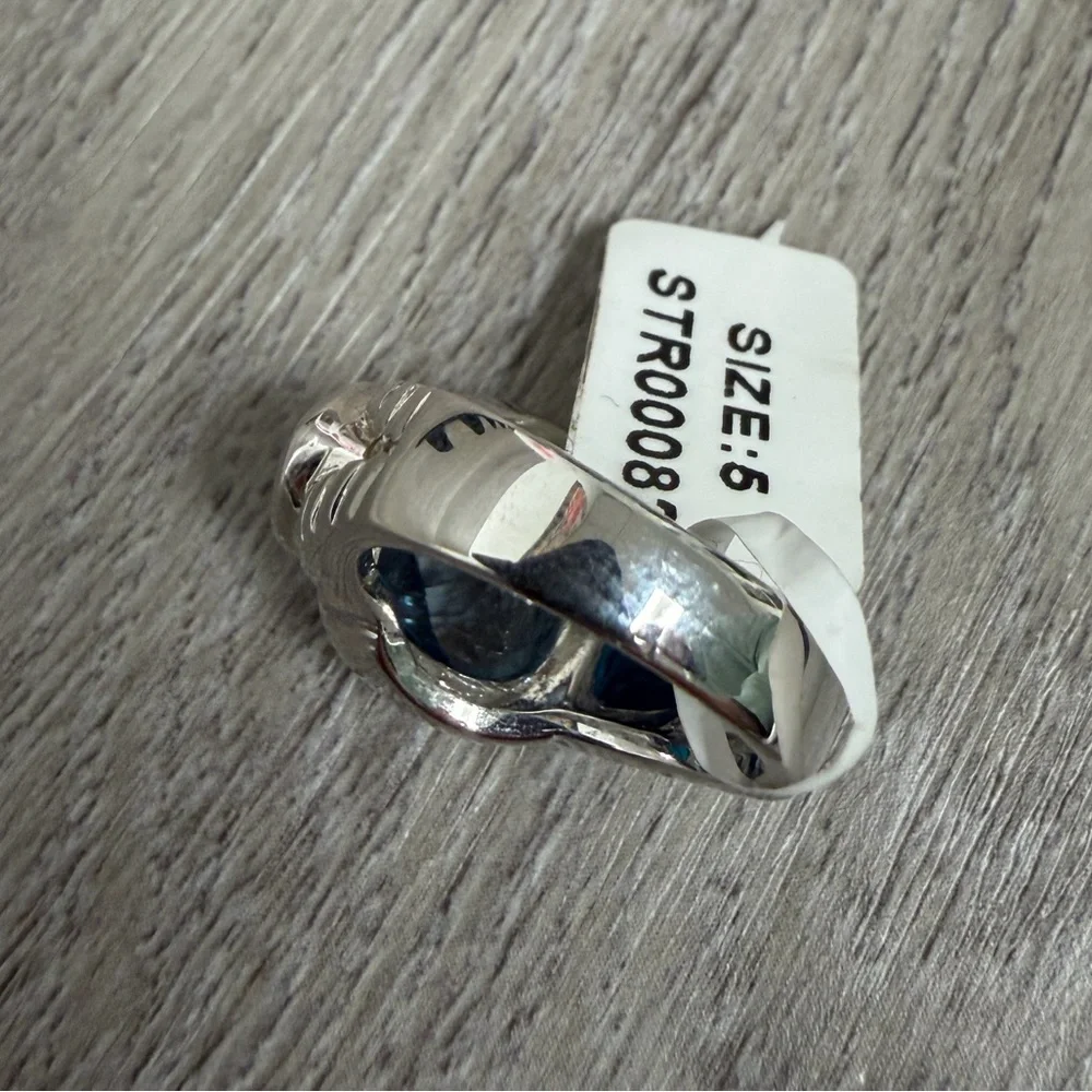 Blue Gemstone Sterling Silver Ring .925